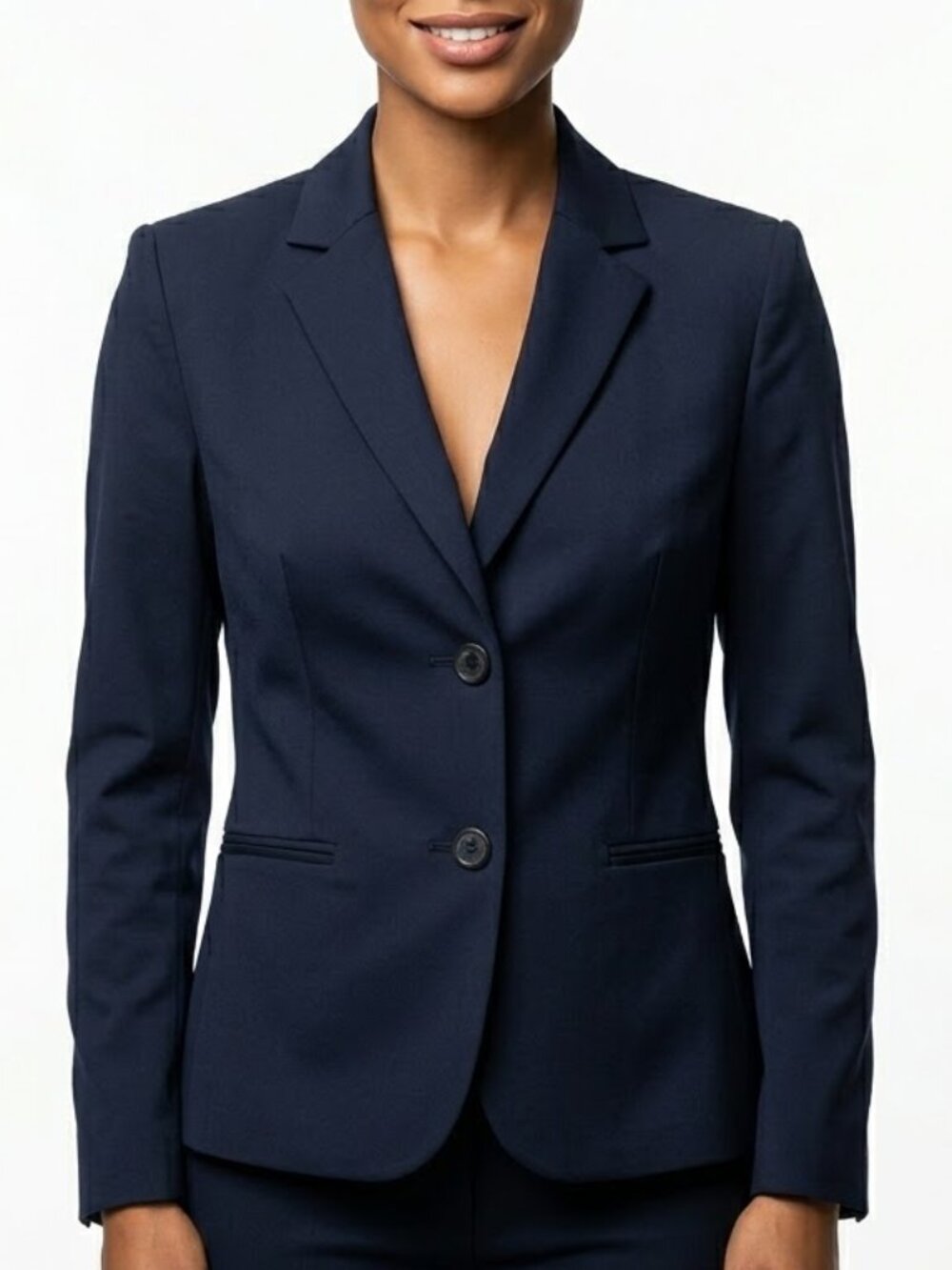 212 COLLECTION Navy Blue Tailored Blazer Size 16 Dark Academia Office Siren Core